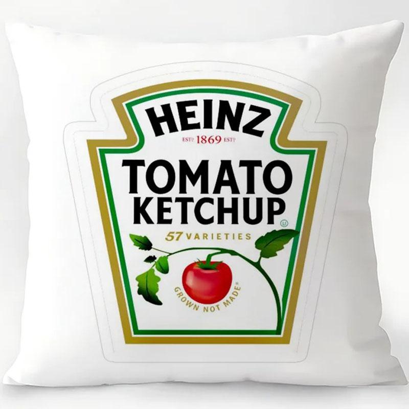 Fun Tomato Sauce Label Printed Pillow Cover Humorous Living Room Sofa Bedroom Home Decor Pillowcase Daily Home Decor