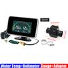 ZMFJH Universal Auto Car Dual Gauge 2 IN 1 LCD Gauge with Sensor Water Temperature+Voltmeter Water Temp Joint Sensor 26-40MM