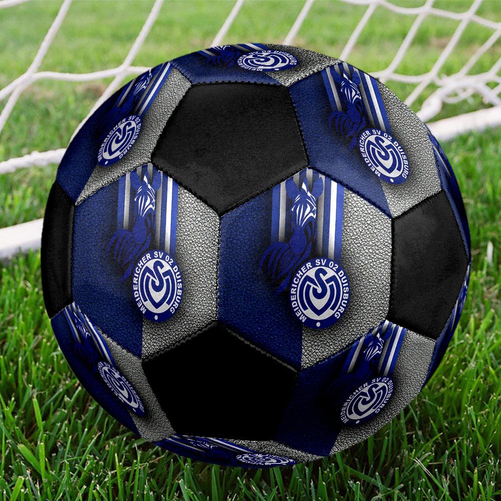 MSV Duisburg Size 5 Soccer Ball, Machine-Stitched PVC, Durable & High Bounce, All Ages Fit, fan merchandise, matches & outdoor use.