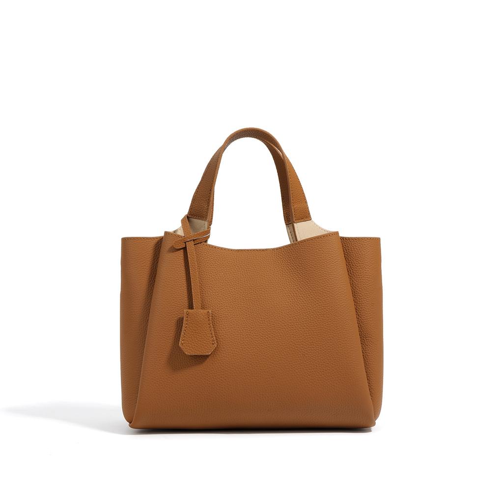 New leather women's tote bag, large bag, mom bag, simple commuter handbag, shoulder and crossbody bag