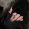 Silver liquid butterfly open ring women's niche design sense index finger tail ring fashion personality ring