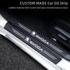 Kohlefaser Türschwellerschutz Leder Vinyl Aufkleber für Neue Skoda Octavia Kodiaq Fabia Superb Karoq Yeti Rapid Mk3 Vrs A4 A6