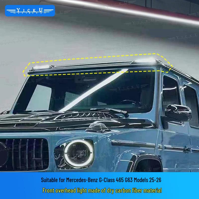 Compatible Mercedes G-Class 465 Carbon Fiber Body Kit: Front Lip, Rear Lip, Hood, Fender, Tail Wing, Roof Light.