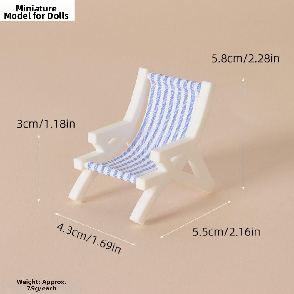 Multicolors Foldable Beach Chair Model Mini Doll Summer Vacation Chair  For OB11 Doll