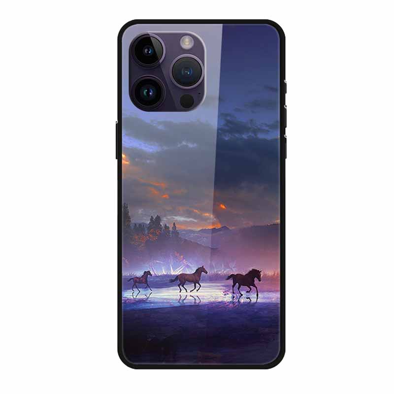 Glass Back Cover For iphone 16 Pro Max Phone Case Soft Bumper Hard Tempered Glass Case For iphone 15 Pro Max Case Funda Shell