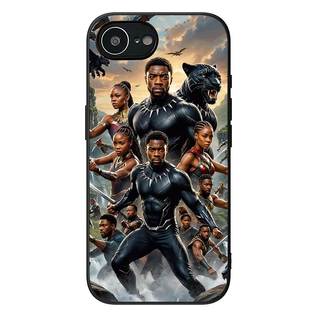 Phone Cover Black Marvel Comics Panther for Apple iPhone 17 16 Plus 13 12 Pro Max Mini X XR ProMax 16E 15+ 16Plus Air Soft Case