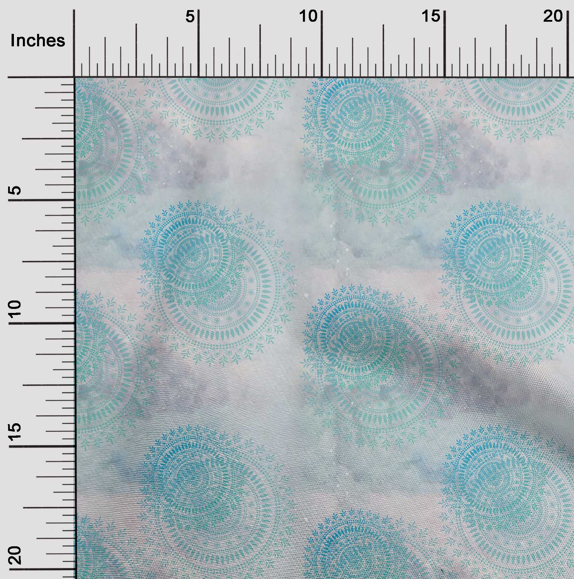 

OneOone Cotton Flex Темно-персикова помаранчева тканина Мандала Акварельне приладдя для квілтингу Тканина для шиття з принтом у дворі 40 дюймів 42 Inch Wide - Viscose Chiffon чирок синього кольору