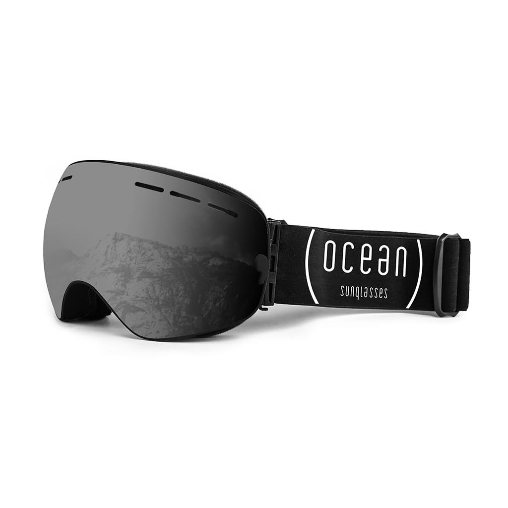OCEAN CERVINO Snow Dual UV Black Goggles, Unisex, Lens, Protection, Anti-Fog, Scratch-Resistant, (Smoke Lens), OCN-YH3101-0 [Authentic]