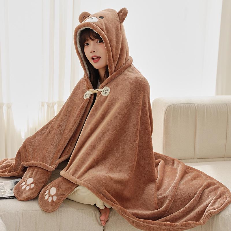 Cozy Rabbit Ear Shawl Cloak: Cute, Warm, and Thick for Autumn & Winter