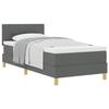 VidaXL Lit Avec Sommier et Matelas Gris Foncé 90x200 cm Tissu 3338889