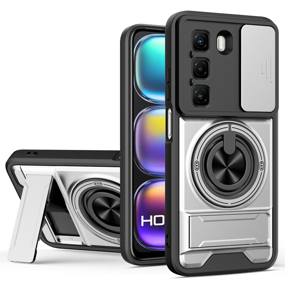 KEYSION Magnetic Phone Case for Infinix Hot 50 Pro+ 4G Hot 50 5G Slide Camera Protection Upright Kickstand Shockproof Back Cover