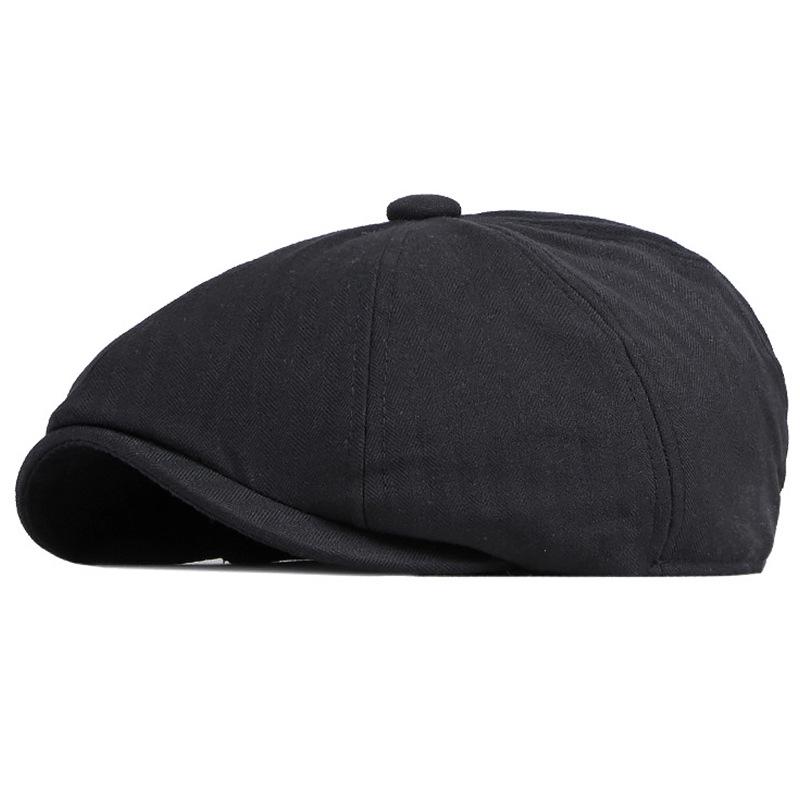Unisex Vintage Cotton Duckbill Cap: Spring, Autumn & Winter Retro Solid Beret