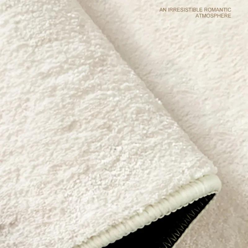 Fluffy Soft Bedroom Decoration Bedside Rug Nordic Style Carpets for Living Room Irregular Plush Floor Mat Washable Lounge Carpet