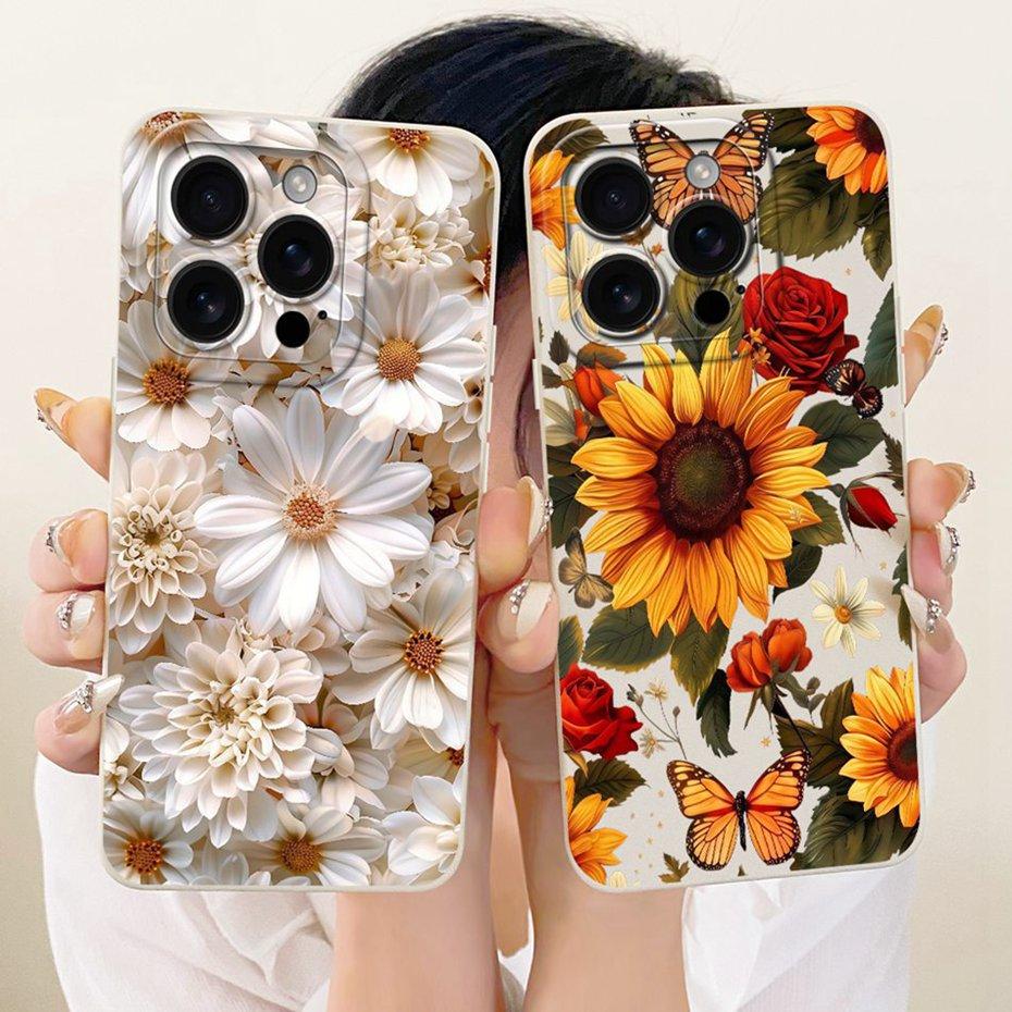 Cute Printed Phone Case For iPhone 16 Pro Max iPhone16 16Pro Soft Silicone Shockproof Cases For iPhone 16ProMax Covers Bumpers