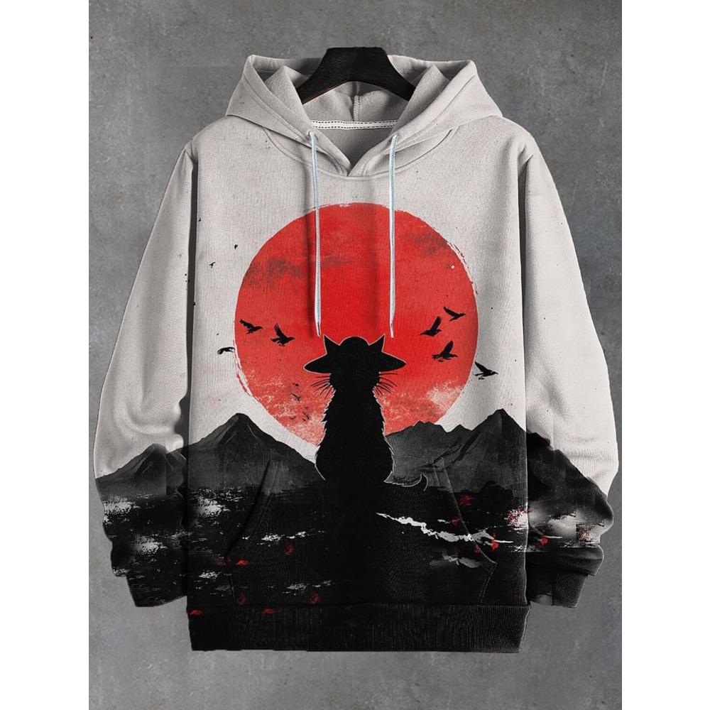 2026 Men's Hoodies Funny Cat Dinosaur UFO Art 3D Printed Cartoon Sweatshirt Men Women Tracksuit Oversized Casual Street Y2k Coat