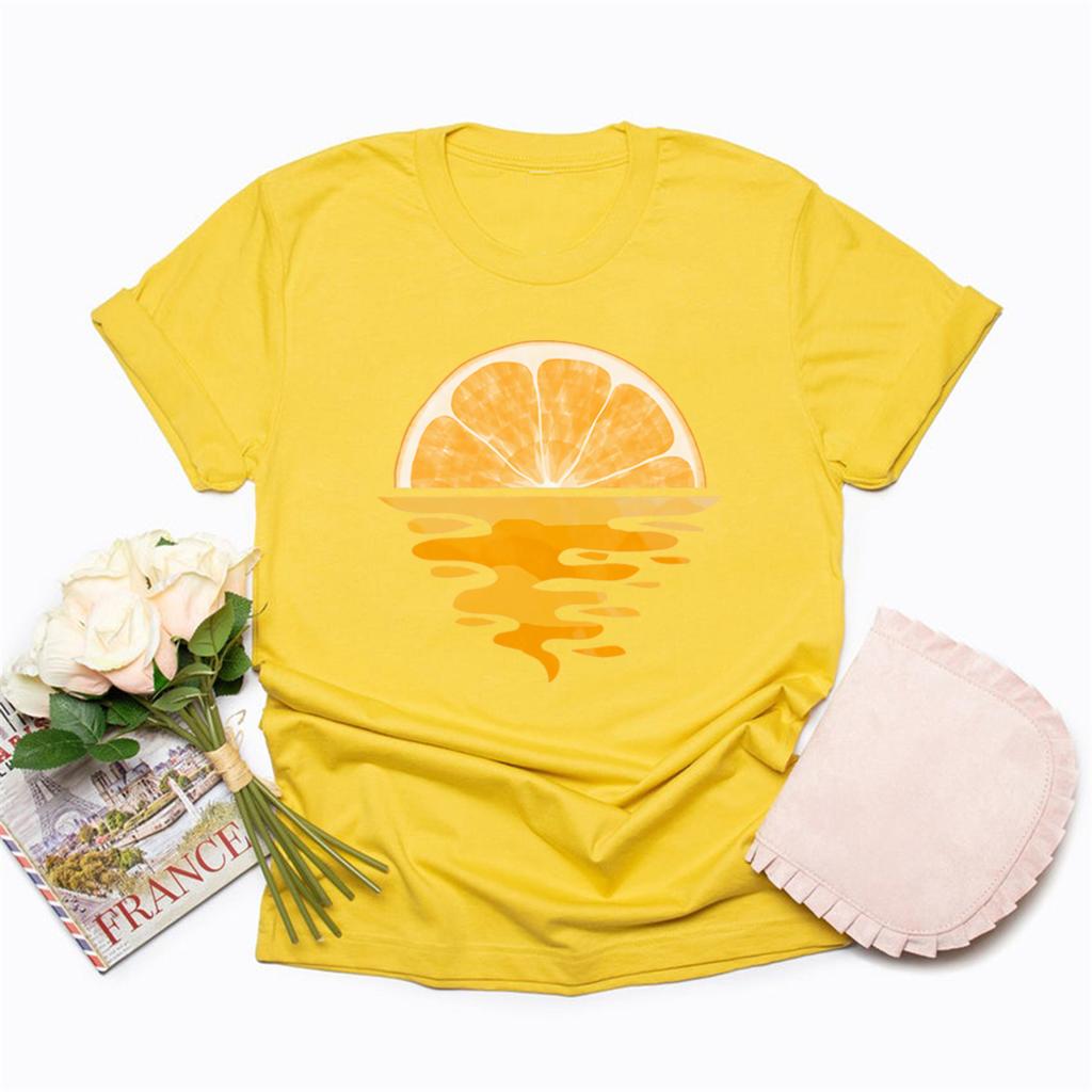 Orange Fruit Shirt Gift for Orange Lovers Gardening TShirt Womens Short Sleeve Graphic T Shirts Fruit Lover Birthday Party Tee