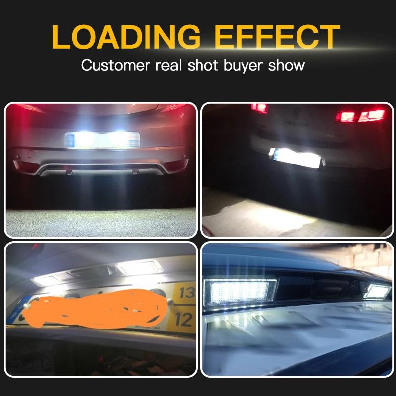 2Pcs White LED Number License Plate Light for Renault Clio Laguna 2 Megane 3 Twingo Master Vel Satis 12v Car Accessories