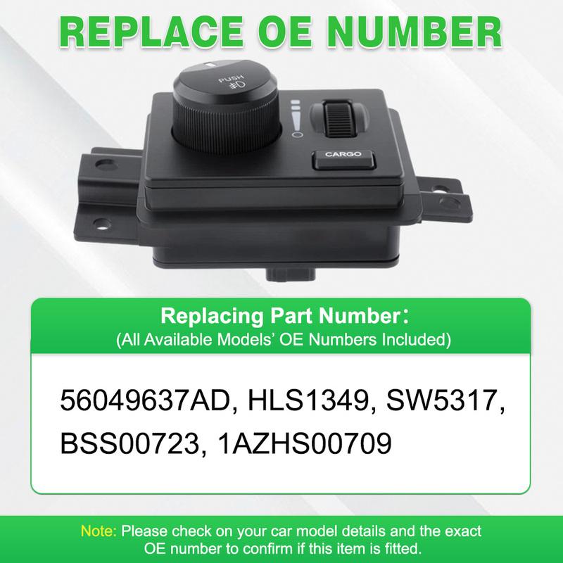 Headlight Dimmer Switch Headlamp Driving Lamp Switch 1AZHS00709  BSS00723 for Dodge Dakota Durango Ram 1500 2500 3500 4500 5500