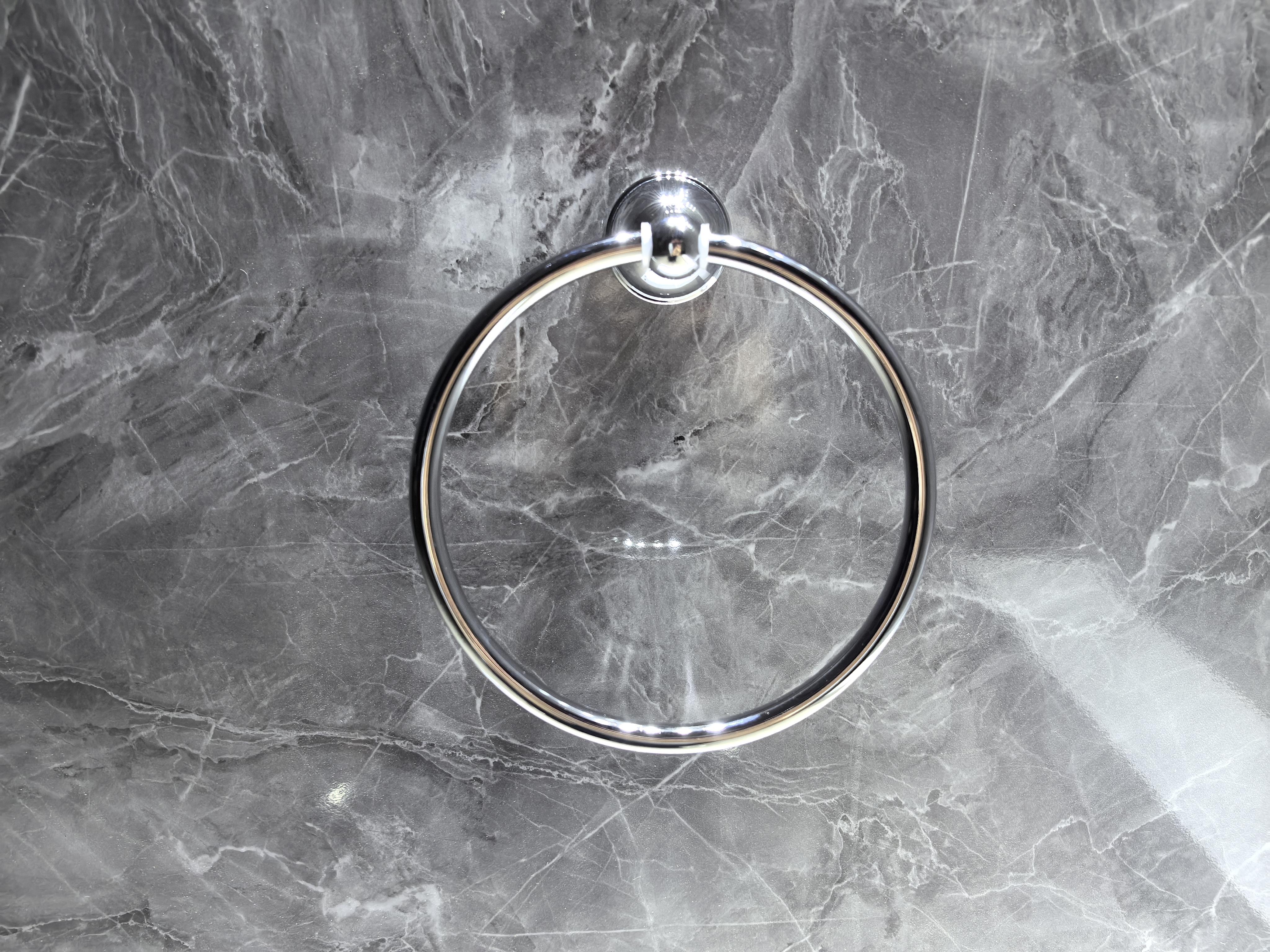 Modern Design Stainless Steel Chrome Wall Mounted Towel Ring Quality Hotel Use Bathroom Accessory (as the picture,Stainless Steel)
