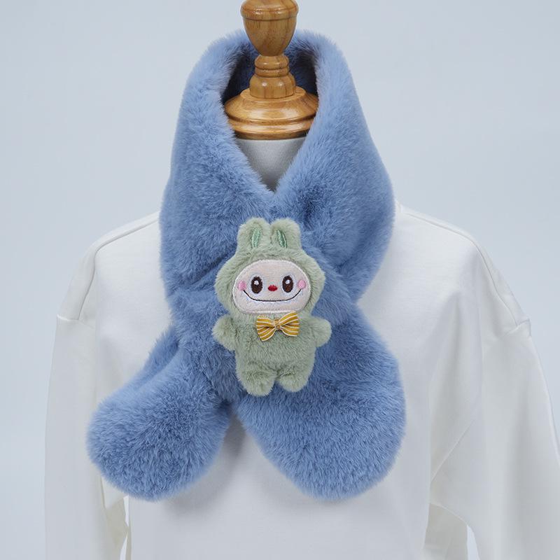 Plüsch-Winter-Schal im koreanischen Stil, Süßer und warmer Nackenschutz für Mädchen und Schülerinnen