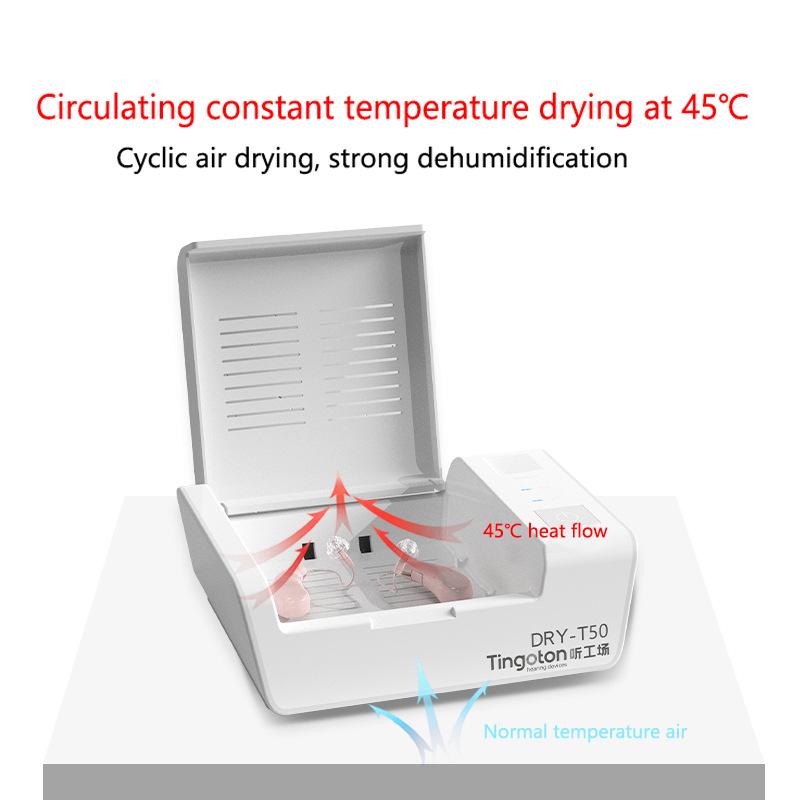 Electronic Hearing Aid Dryer 2/8 Hour Timer Drying Case Box Proof 45 ° Constant Temperature Sound Amplifier Accessory Usb