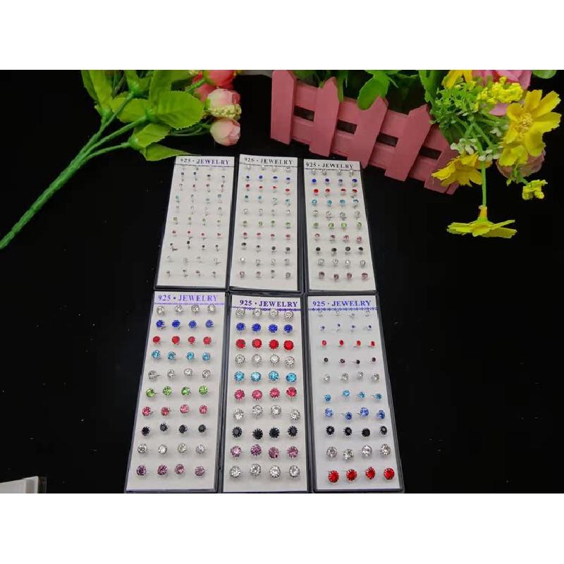 Plated Needle Silver Mini Stud Earrings Unisex Jewelry Fashion Gifts Simple