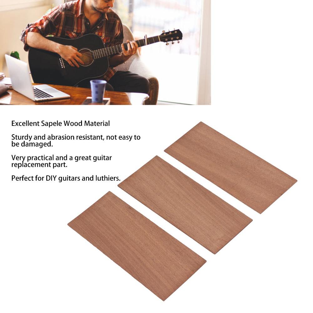 3PCS Sapele Wood Guitar Veneer Wood Color Guitar Head Veneer For Guitar Headstock