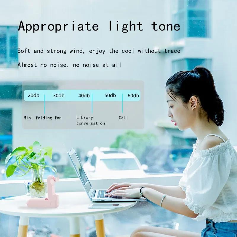 Portable Mini Fan Emergency Power Bank for Phone 3 Speed Rechargeable Foldable Electric Air Cooling Fan for Office Travel