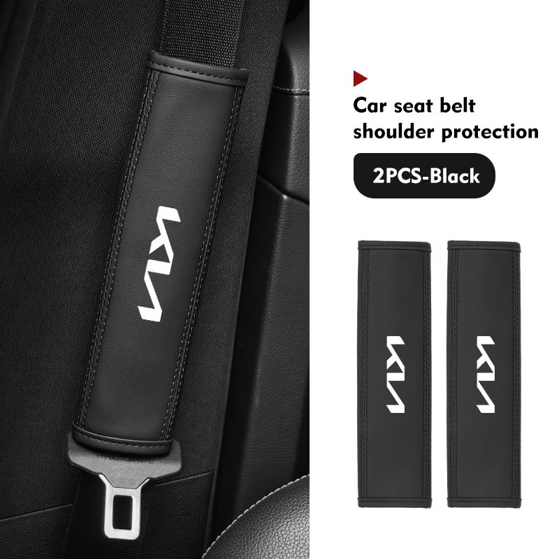 ADX3 Leather Car Seat Belt Shoulder Protector Seat Belt Cover For KIA Spectra Sedona Cadenza Proceed Sephia Stonic Carens
