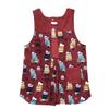 Fleece Fleece Dress Open [Kusuguru Japan] Apron, Apron, Red, M-L