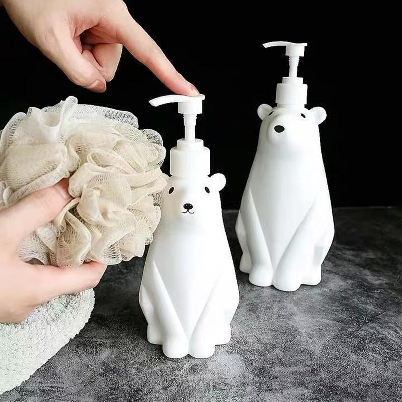 300/900ml Polar Bear Shape Kitchen Soap Dispenser Liquid Shampoo Shower Gel Lotion Dispensing Bottle Hand Sanitizer Press Pumps