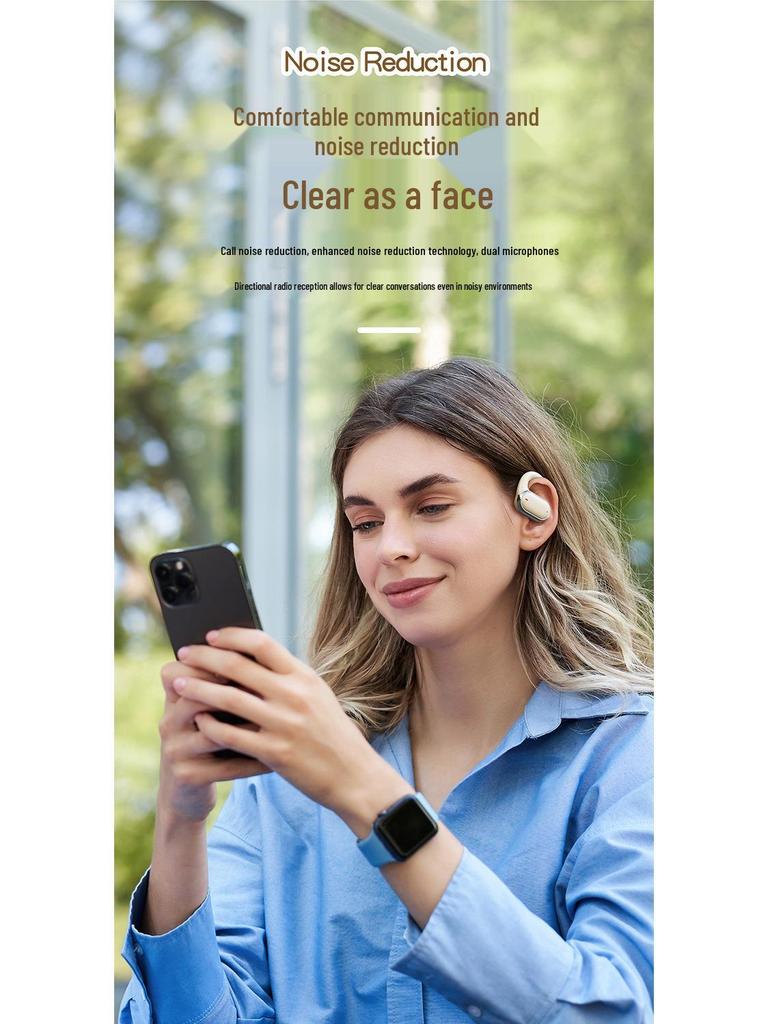 X93 Cross-border Wireless Bluetooth Clip-on Earbuds with Noise Cancelling & Large Battery