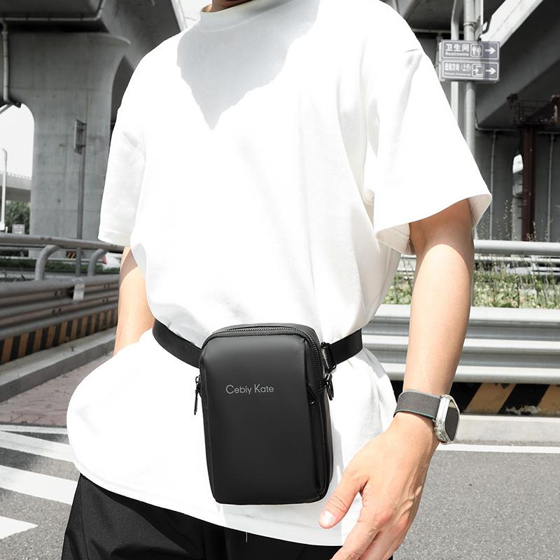 Sac Bandoulière Homme Sac pour Téléphone Portable Sac de Taille Multifonctionnel Sac Épaule Hydrofuge