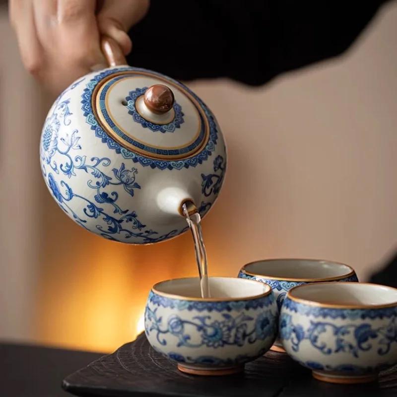 Čínská čajová souprava Keramický čajový infuzér Celadon Konvička Xishi Kung Fu čajová souprava Luxusní sada čajových šálků Čajový stolek Čajové příslušenství