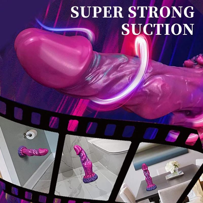 Realistyczne uczucie miękkiej skóry silikonowe Dildo wielki penis z mocną przyssawką potwór damski masturbator zabawki erotyczne dla kobiet