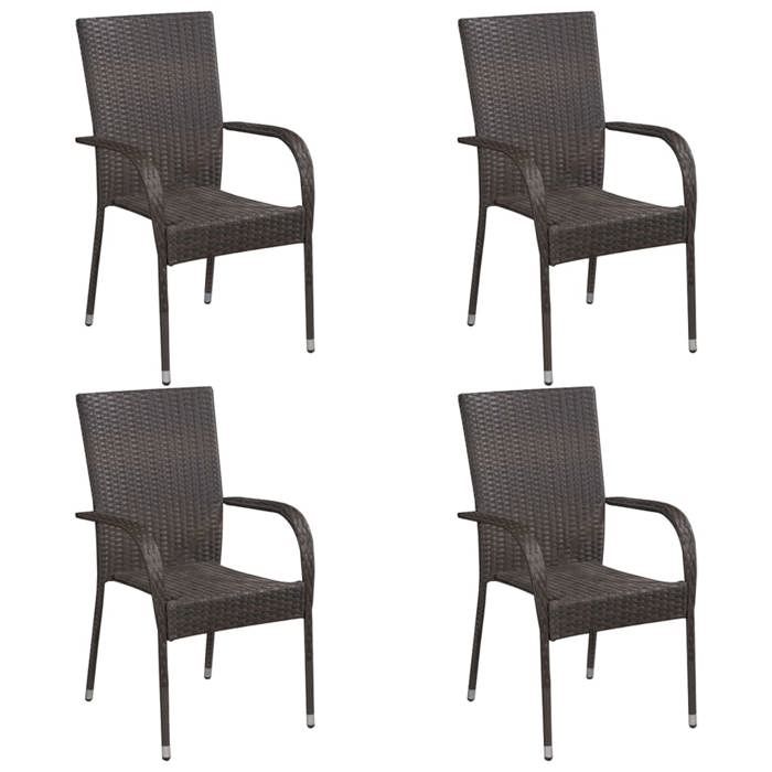 VidaXL 4x Chaises Empilables d'Extérieur Chaises de Jardin Sièges de Terrasse Chaises de Patio Sièges de Salle à Manger 310083