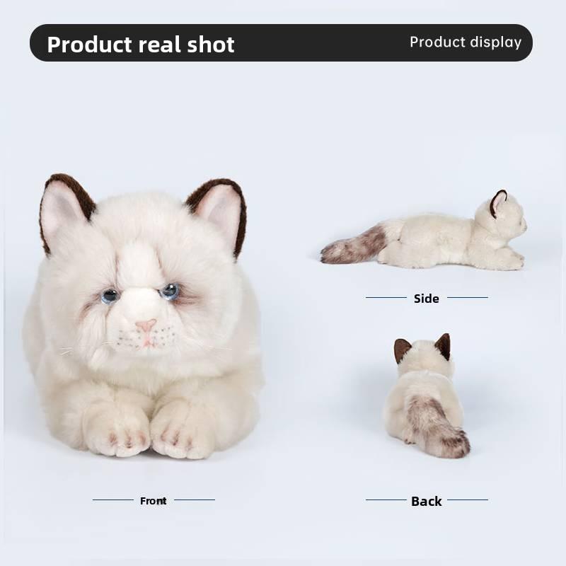 Katzen-Plüschtier mit PP-Baumwollfüllung, weiche Tier-Stoffpuppe für Kinder und Sammler