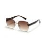 Large-Frame Glasses, Square Borderless Sunglasses, Men'S Diamond Trimmed High-End Sunglasses, Women'S