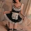 Original Erotic Lingerie Sexy Lace Seductive Maid Cosplay Maid Uniform Set 8773