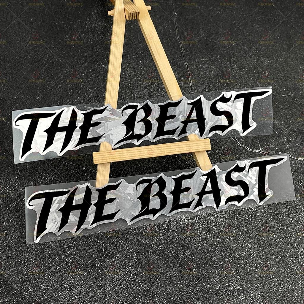 2pcs THE BEAST Motorcycle Stickers Waterproof for Motorcycle Helmet Fairing Fuel Tank Car Window Scooters Universal Vinyl Decals