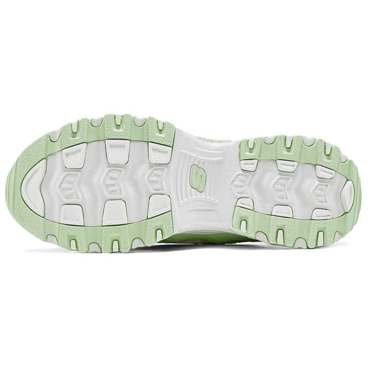 Skechers DLites Fashion Comfortable Durable Low-Top Dad Shoes Women Sneaker White Green 149792-NTGR