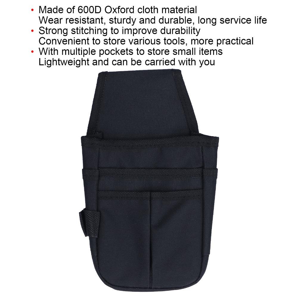 Multi Functional 600D Oxford Cloth Tool Waist Bag Multiple Pockets Black Tool Pouch Tool Storage Bag Carpenters Work