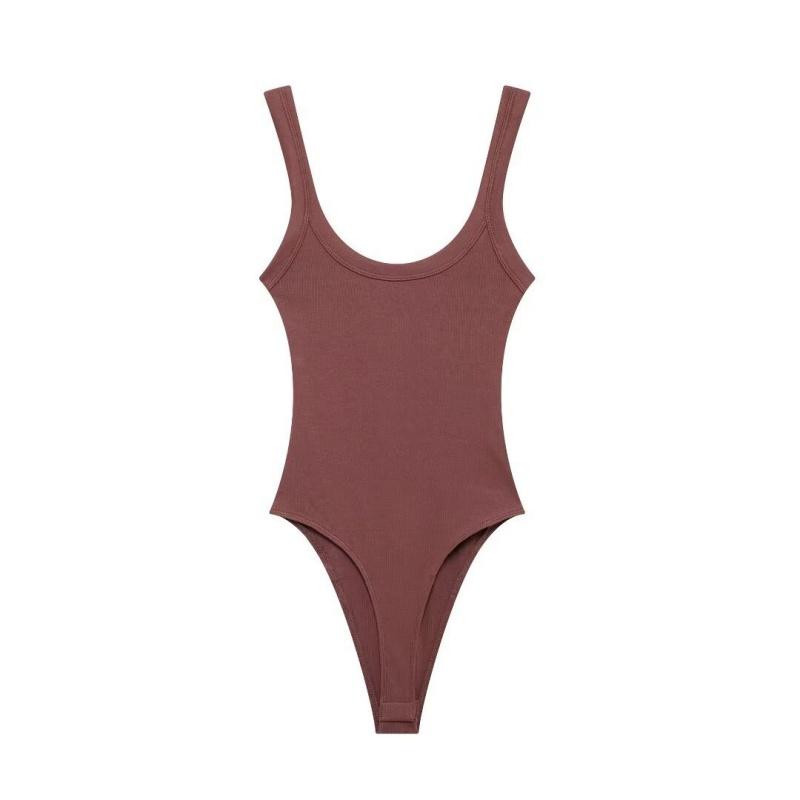 Skinny Ribbed Bodysuits for Women, O Neck, Straps, Snap-Button, Female Playsuits, Sexy Fashion