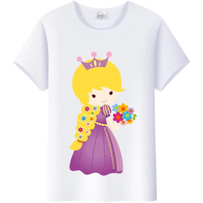 Disney Cartoon Women Blouses Tangled Princess T-shirts Summer Tops Korean Streetwear Y2k Harajuku Oversized Clothes Girl Tshirts