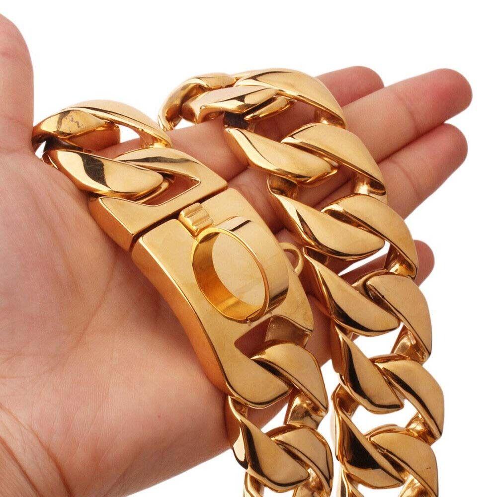 Titanium Golden Silver Cathrow Large Gold Chain Pet Collar Pet Supplies Dog Chain Dog Necklace