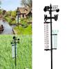Garden Outdoor Weather Station Meteorological Measurer Vanes Tool Wind Rain Gauge Thermometer