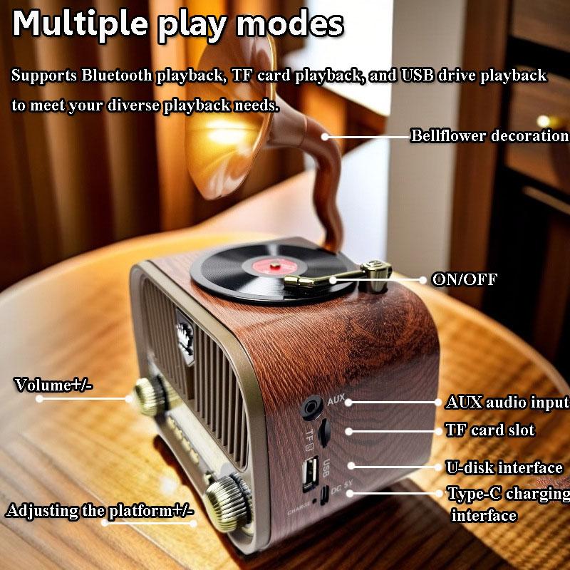 Portable Vintage Full Band Radio Classic Retro DSP FM AM SW Radios Receiver Hifi Bluetooth 5.4 Speaker Music Box Support TF USB