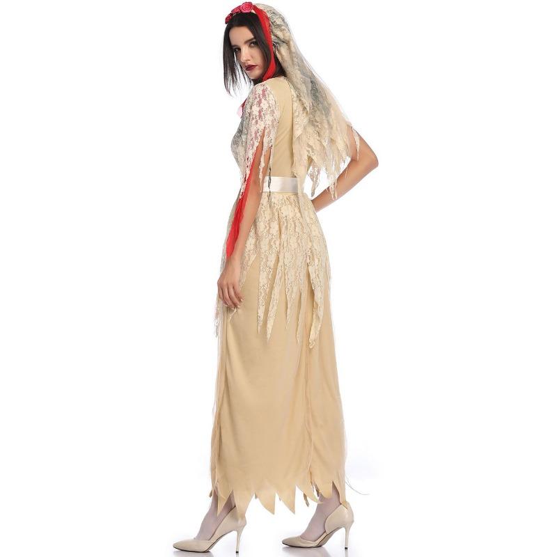 Halloweensky kostým M-XL, pre dospelých, dámsky, cosplay kostým pre strašidelnú nevestu, maškarný párty kostým