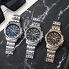 New Fashion Watch Men'S Business Large Dial Steel Belt Calendar Watch Simple Men'S Quartz Watch
