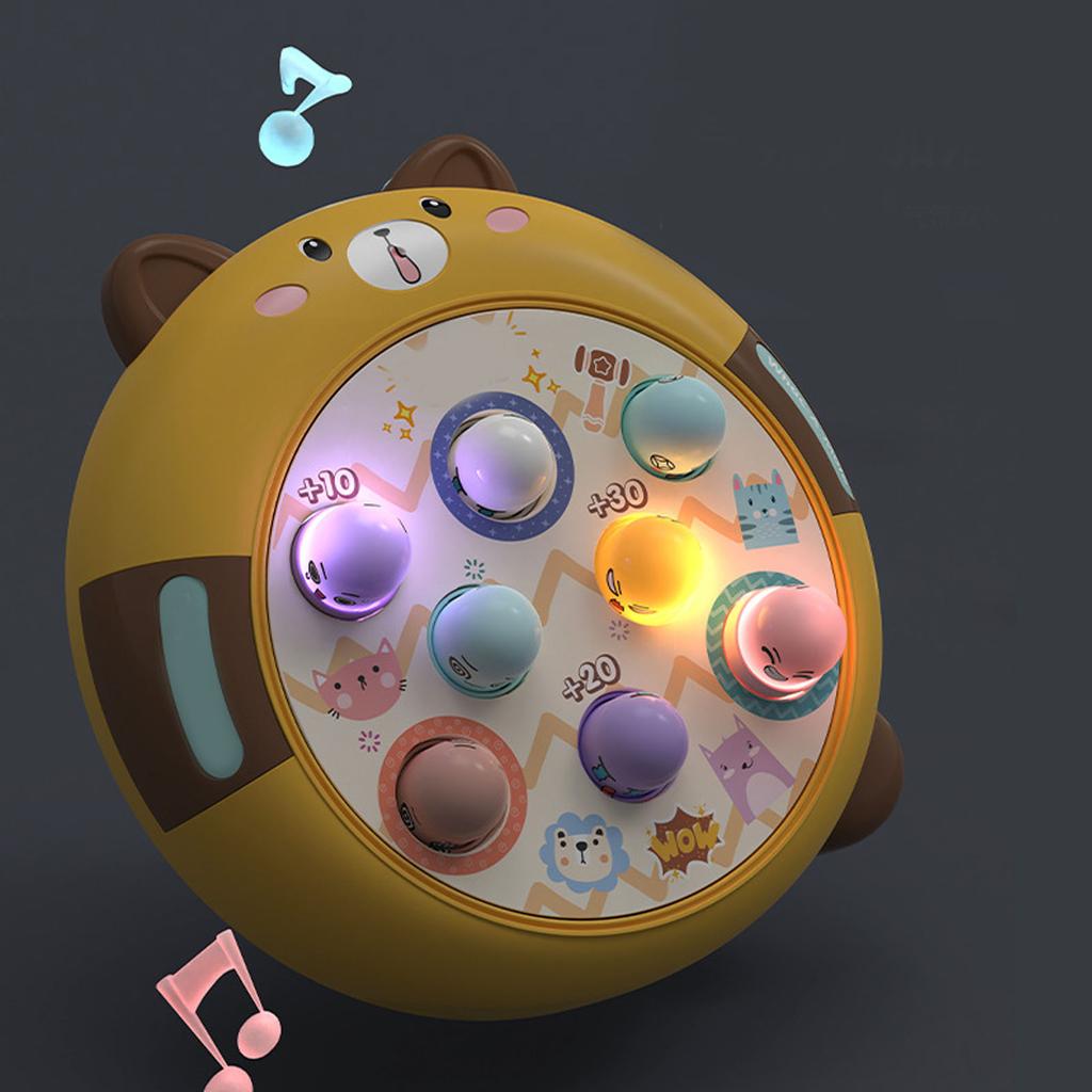 Interactive Whack Toy for Kids 360 Degree Rotating Cute Emoticon Music Light Hammering Pounding Toy